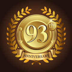 93rd golden anniversary wreath ribbon logo