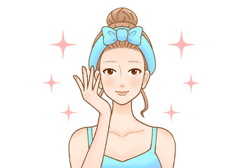 さっぱりしたすっぴんの女性