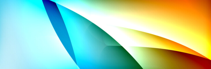 Fluid gradient neon color waves, vector abstract background