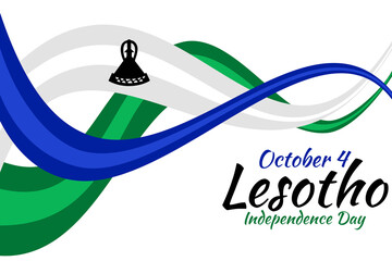 October 4, Happy Independence Day of Lesotho Vector illustration. Suitable for greeting card, poster and banner.