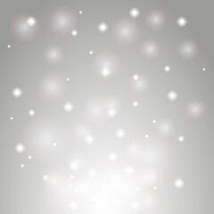 Background with stars and lens flares for christmas. Vector illustration silver.