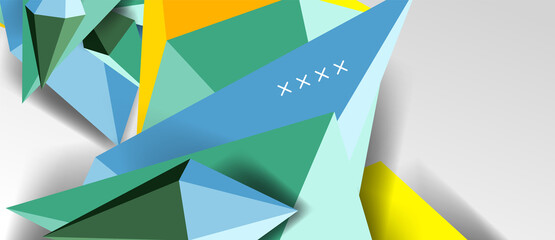3d low poly abstract shape background vector illustration