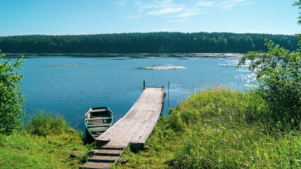 wooden pier on river