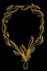 An Elegant Golden Border and Frame with a Nature Feel.