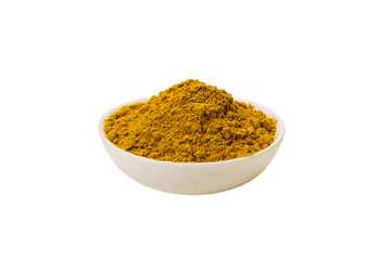 Curry in a bowl isolated.