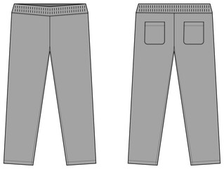 Casual jersey pants / sweat pants template vector illustration / gray