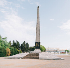 Tuapse, Russia. Obelisk “To Fighters for Soviet Power” on square of October Revolution.