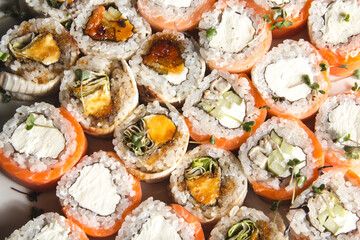 sushi background. sushi pattern