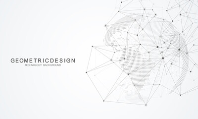 Global network connection. World map point and line composition concept of global business. Internet technology. Social network. Vector Illustration