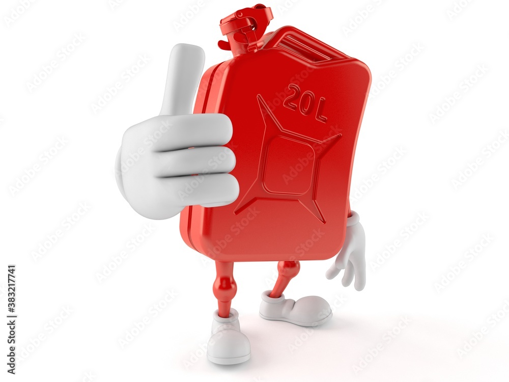 Poster Petrol canister character with thumbs up gesture