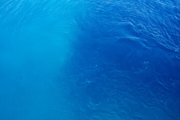 Sea water surface top view of beautiful turquoise water