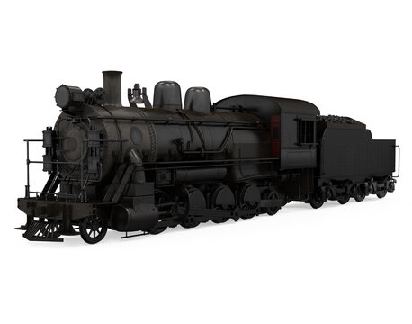 Old Steam Locomotive Isolated