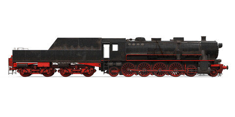 Old Steam Locomotive Isolated © nerthuz