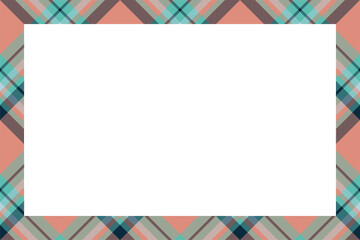 Vintage frame vector. Scottish border pattern retro style. Tartan plaid ornament.