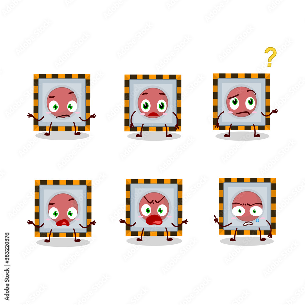 Canvas Prints cartoon character of among us emergency button with smile expression