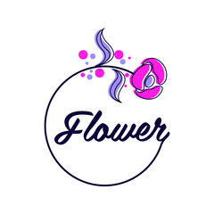 pink flower with two leaf