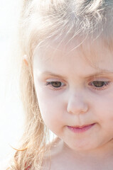 portrait of a young beautiful three-year-old girl