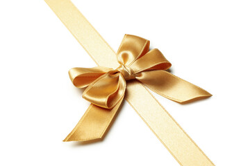 Fototapeta premium Gold gift bow isolated on white background