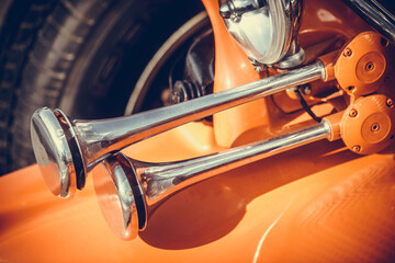 Vintage car double horn