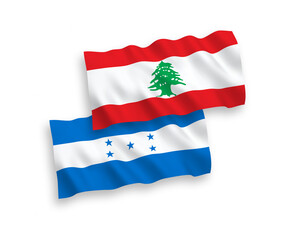Flags of Lebanon and Honduras on a white background
