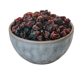 raisins in bowl with clipping path