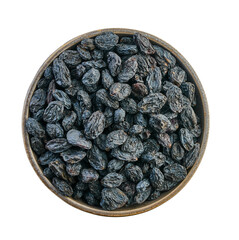 raisins in bowl with clipping path