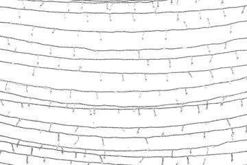 Christmas lights on white background