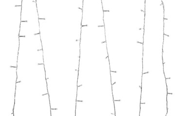 Christmas lights on white background