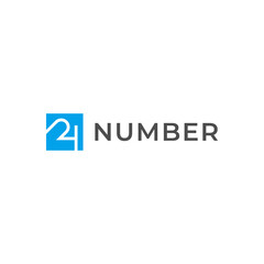 Design company logo number 24 and square shape. Stylish and modern vector template.