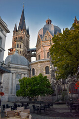 Landmark Aachener Dom in Aachen, North Rhine-Westphalia, Germany, Europe
