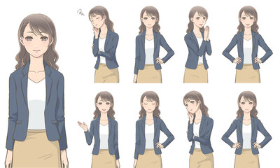 Obraz premium 女性社員表情詰め合わせ