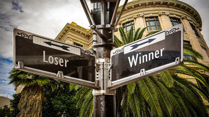 Street Sign to Winner versus Loser