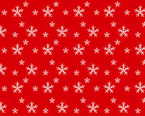 christmas seamless pattern, snowflake on red background