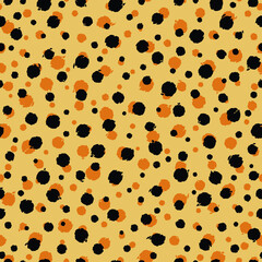 Cheetah skin seamless pattern design. Cheetah dots vector illustration background. Wildlife fur skin design illustration for print, web, home decor, fashion, surface, graphic design