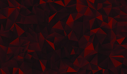 Red polygonal background. Red triangle background. Vector illustration.