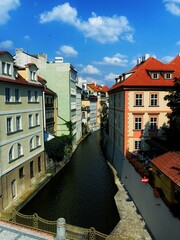 Fototapeta na wymiar canal photo taken over the charles bridge in the old town of Prague Czech 