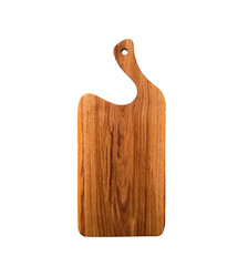 Wooden cutting board, handmade wood cutting board isolated on white background.