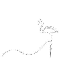 Flamingo bird silhouette vector illustration