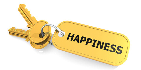 Happiness keys isolated with white background