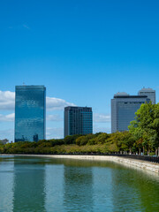 city skyline with river