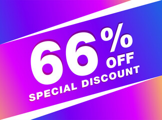 66% OFF Sale Discount Banner. Discount offer price tag. 66% OFF Special Discount offer