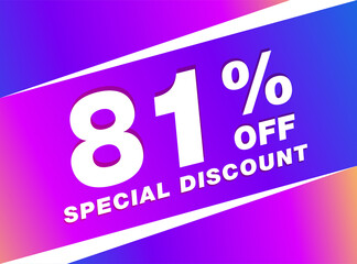 81% OFF Sale Discount Banner. Discount offer price tag. 81% OFF Special Discount offer