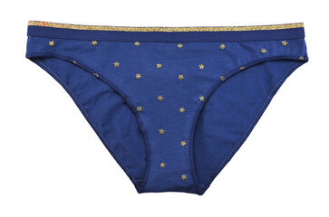 Blue female underpants isolated on white background
