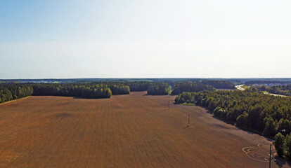 Obraz premium Top view of an empty agricultural field