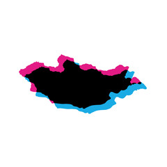 Fototapeta premium Mongolia country silhouette