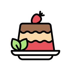 bakery shop icons related bakery cake in layers with plate vectors with editable stroke,