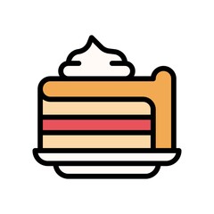 bakery shop icons related bakery cake in layers with plate vectors with editable stroke,