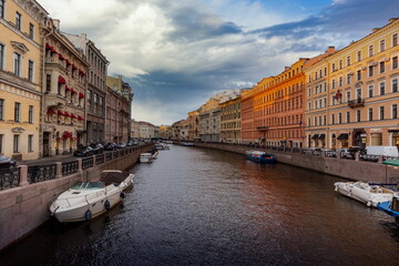 St.Peterburg. Russia. River in Saint Petersburg Russia. Saint Petersburg with its buildings.