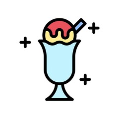 bakery shop icons related cup ice cream with plus sign vectors with editable stroke,