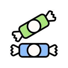 bakery shop icons related candies with pack and circle vectors with editable stroke,